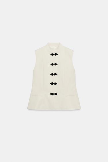 ZW COLLECTION FITTED WAISTCOAT - Sand by Zara - Image 4