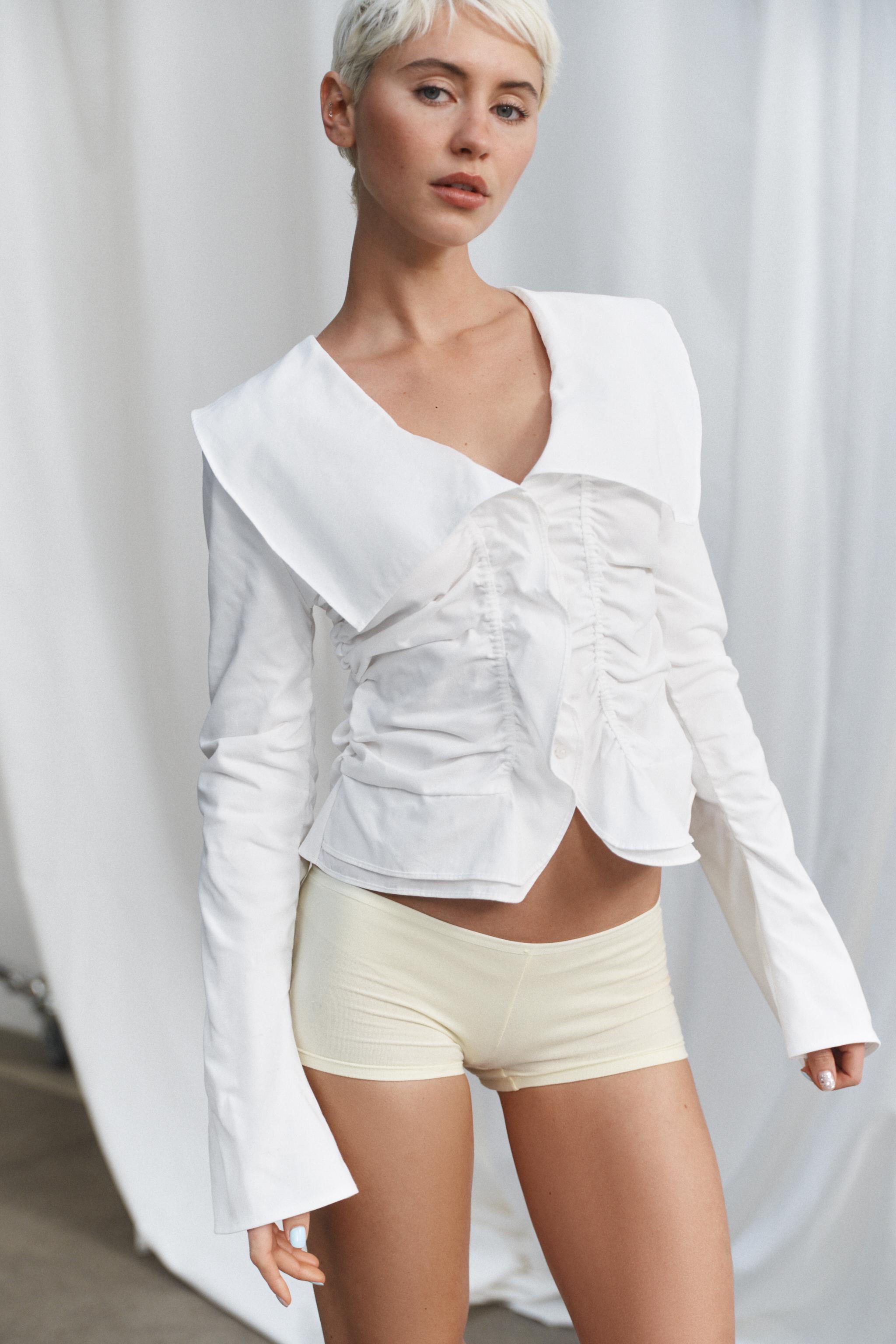 RUFFLE COMBINATION SHIRT