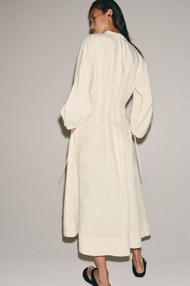 ZW COLLECTION FITTED WAIST DRESS - Butter by Zara - Image 4