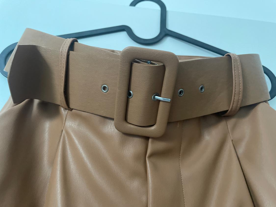 FAUX LEATHER TROUSERS WITH BELT - Image 2