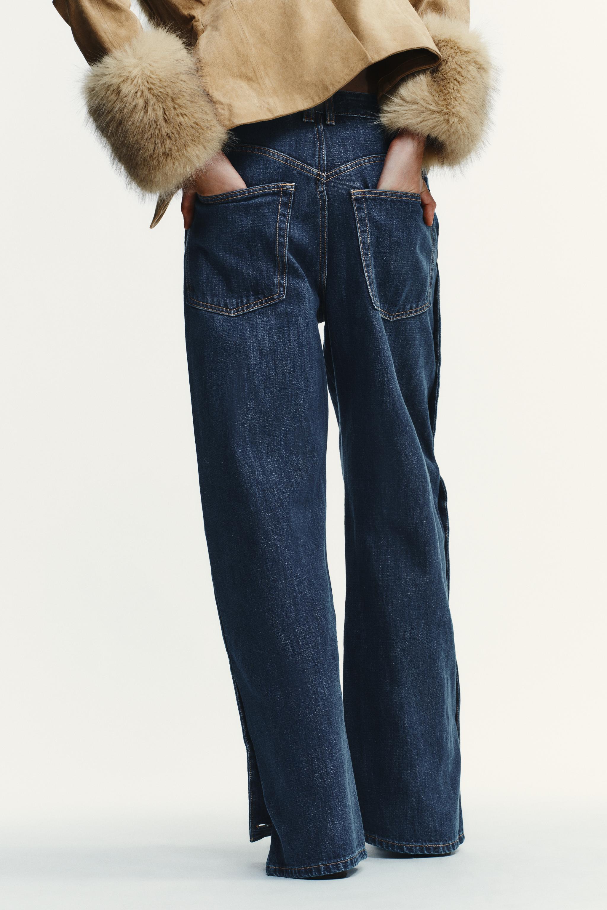 TRF MID-RISE BUTTONED BAGGY JEANS