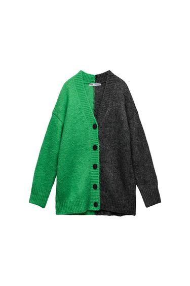 CONTRASTING KNIT CARDIGAN
