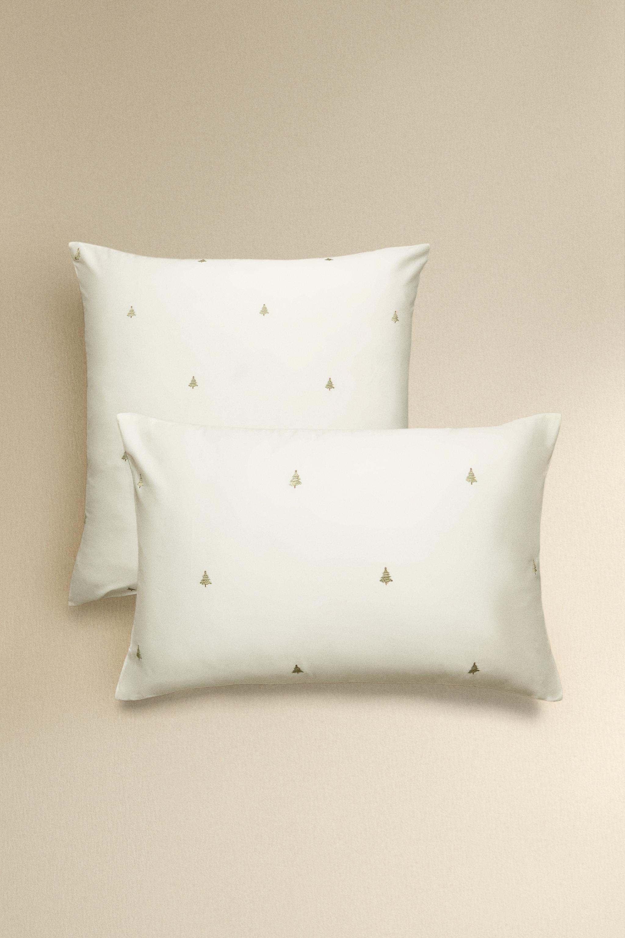 EMBROIDERED SATEEN CHRISTMAS PILLOWCASE