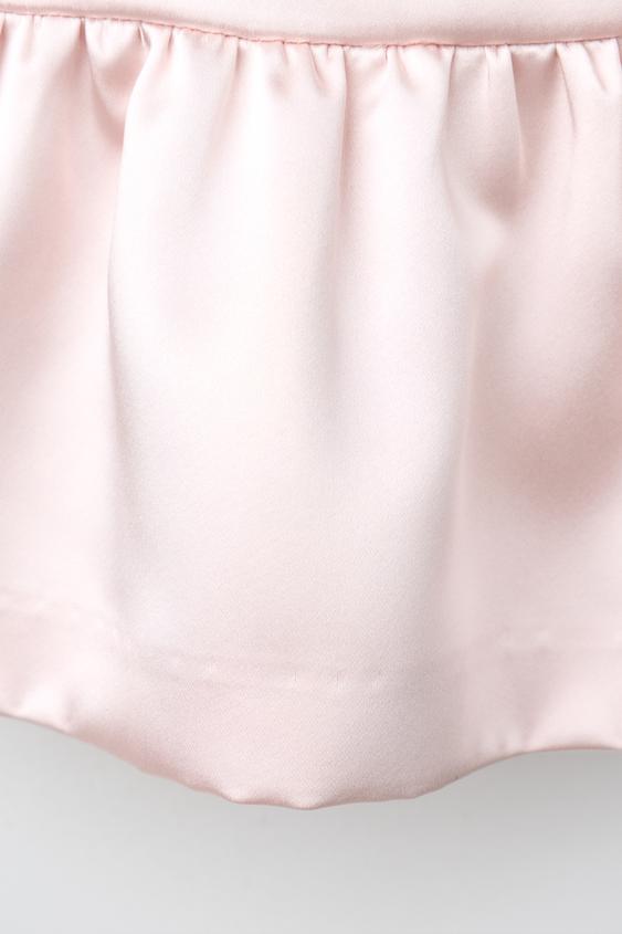 JUPE SATINÉE DÉCOR NOEUD - Rose pastel de Zara - Image 3