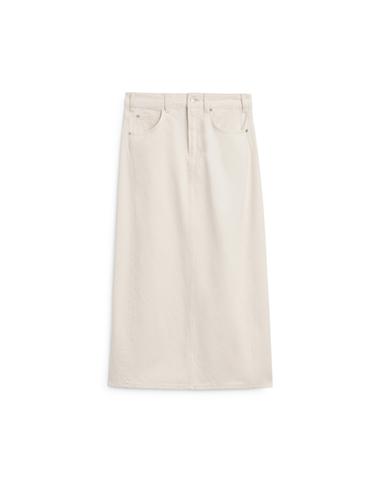 Zara Barrel fit denim midi skirt - Ecru