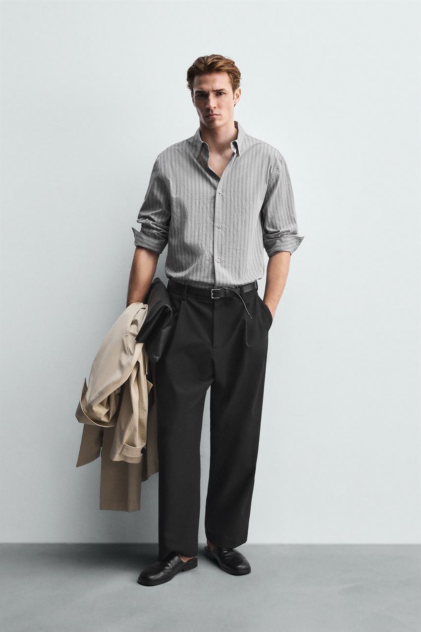 TEXTURED STRIPED SHIRT
