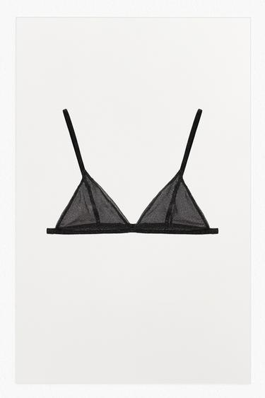 HÁROMSZÖG ALAKÚ, FÉMES SZÁLAS BRALETTE – Fekete a ZARA-tól