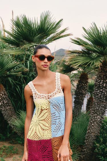 ROBE EN MAILLE CROCHET - Multicolore de Zara - Image 6