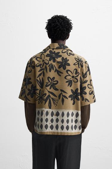 CHEMISE À IMPRIMÉ FLORAL - Marron clair de Zara - Image 2
