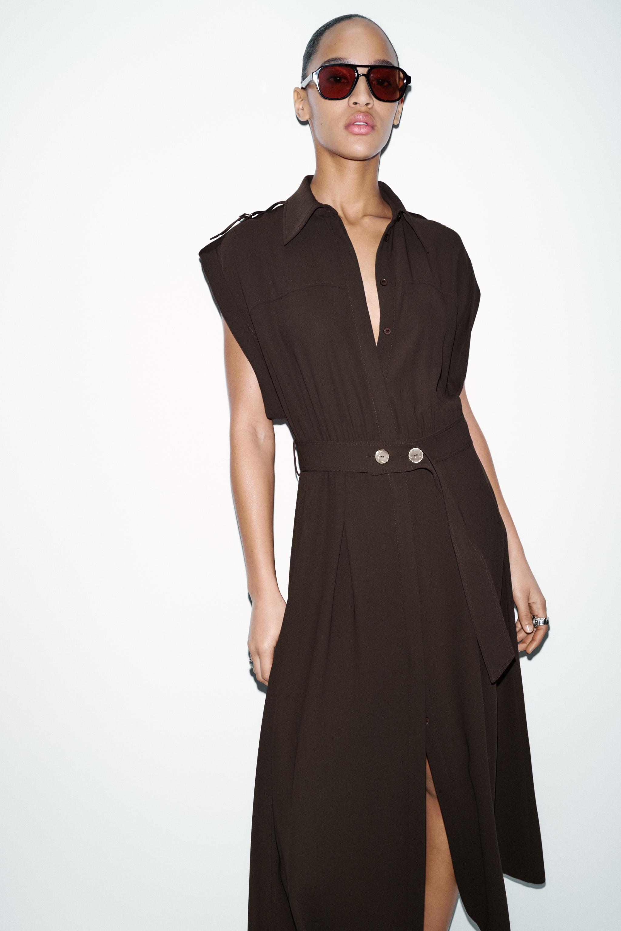 ROBE MI-LONGUE AVEC CEINTURE