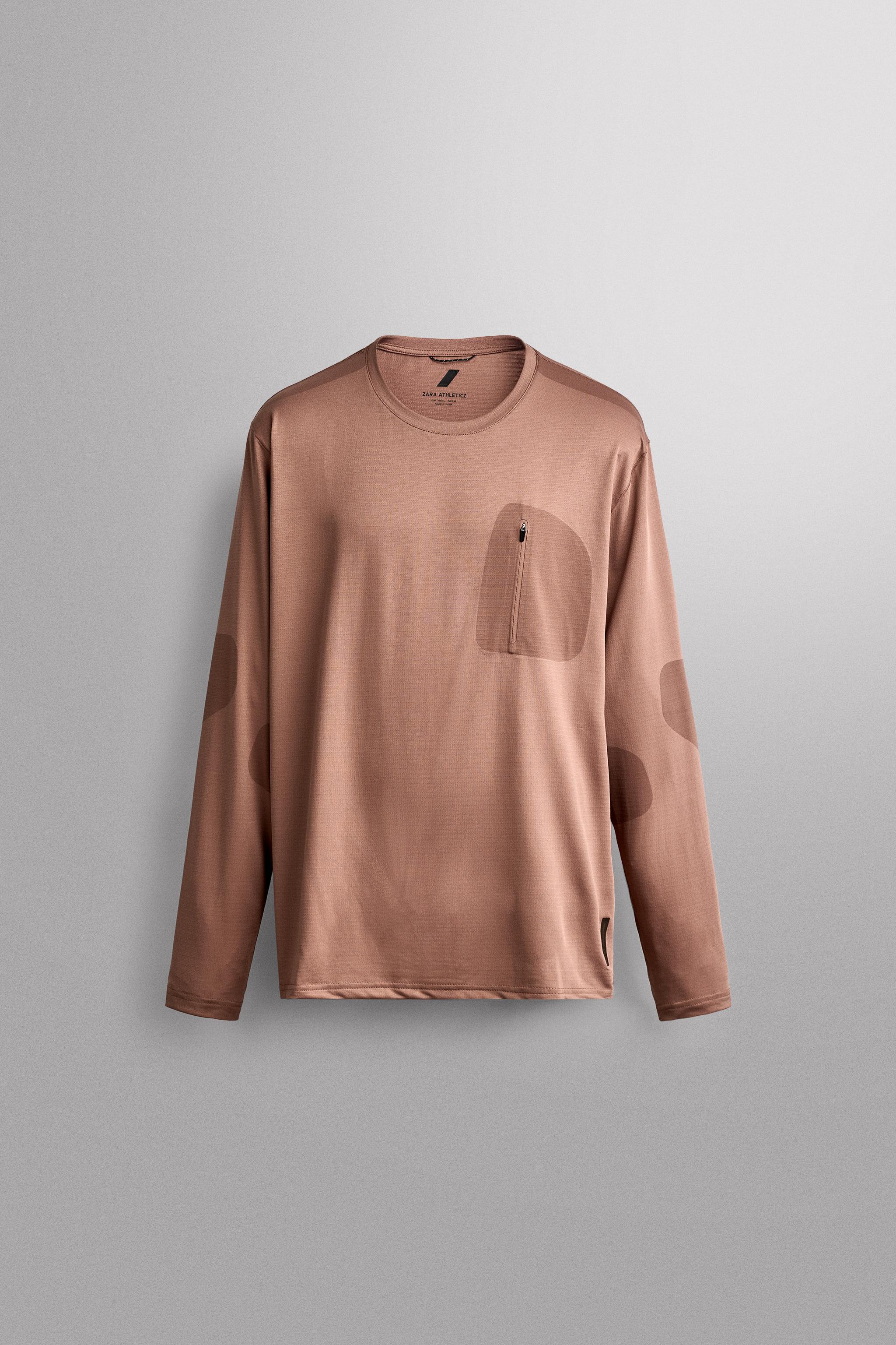 Zara CEPLİ TEKNİK UZUN KOLLU T-SHIRT görsel 6