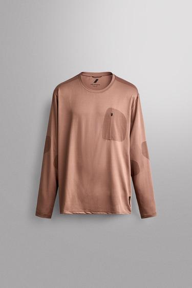 TECHNISCHES LANGARM-TRAININGSSHIRT MIT BRUSTTASCHE - Pastellrosa von Zara