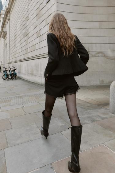 SHORT À DENTELLE - Noir de Zara - Image 4