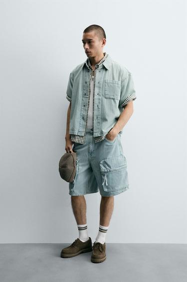CAMISA DENIM RAYAS - Azul claro de Zara - Imagen 0