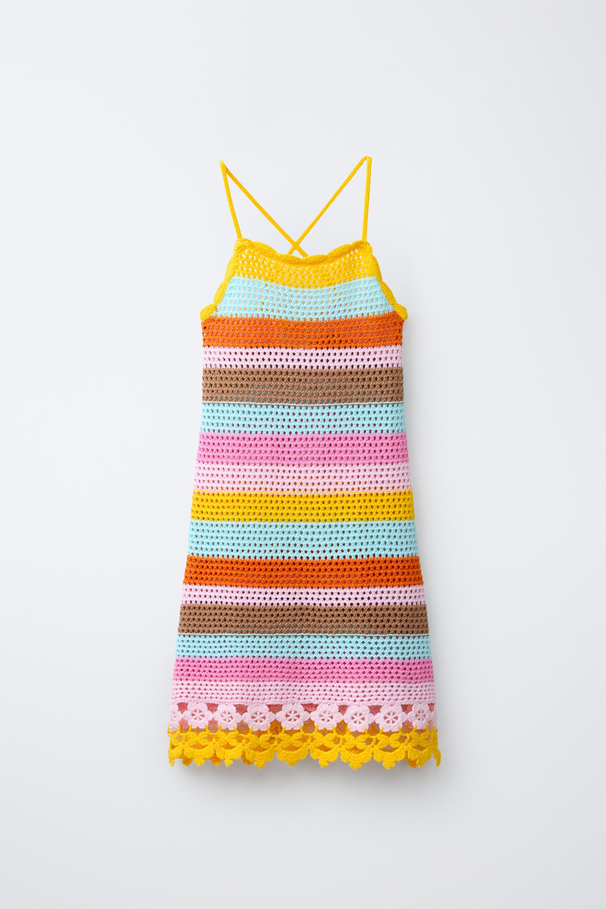クロシェ編みニットワンピース - マルチカラ― | ZARA Japan / 日本