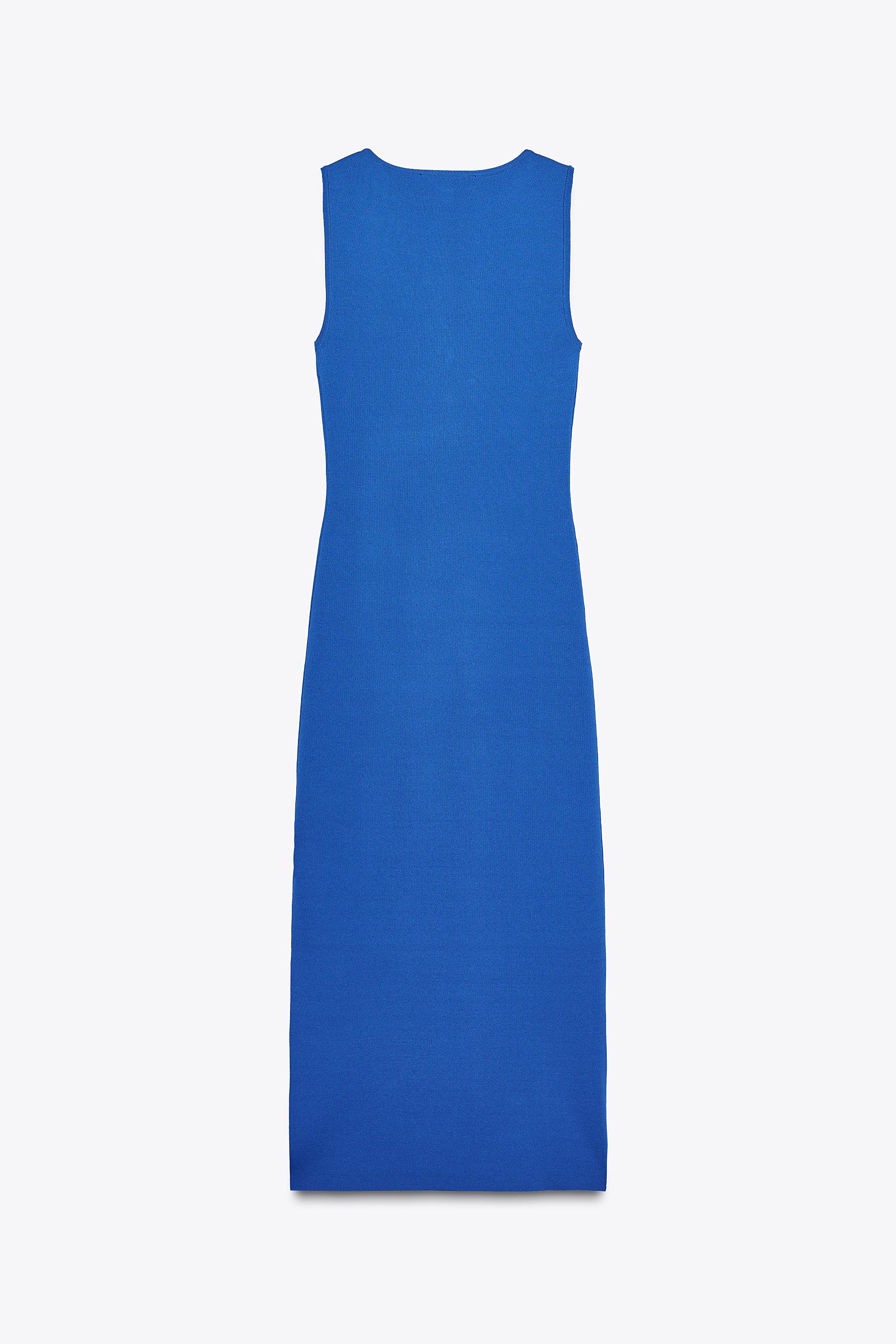 ZARA カットアウト ジュエル ニットワンピース 3920/290 CUT OUT KNIT DRESS WITH JEWELS - Bluish | ZARA United States