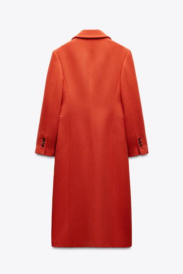 TAILORED WOOL BLEND COAT ZW COLLECTION - Orange by Zara
