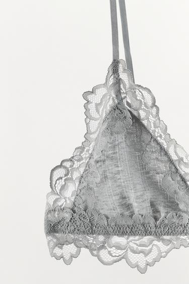 BRALETTE POINTELLE EN DENTELLE - Gris chiné de Zara - Image 7