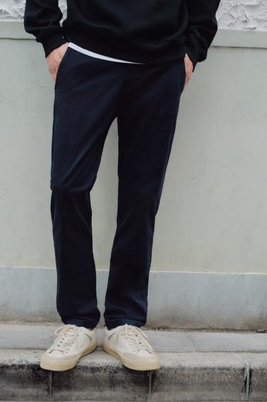 Zara SKINNY FIT 緊身休閒長褲 - 海藍色