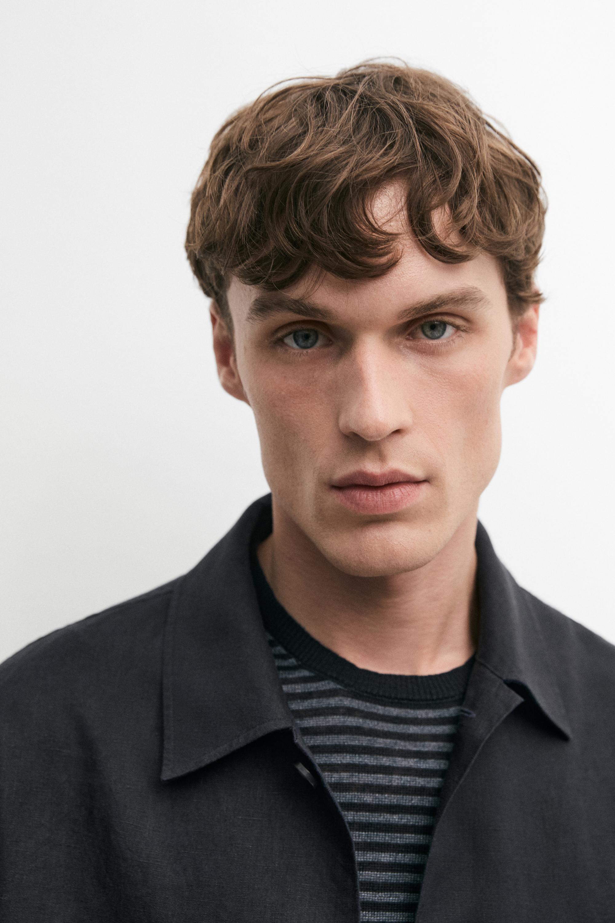 Total look linen overshirt with pocket details