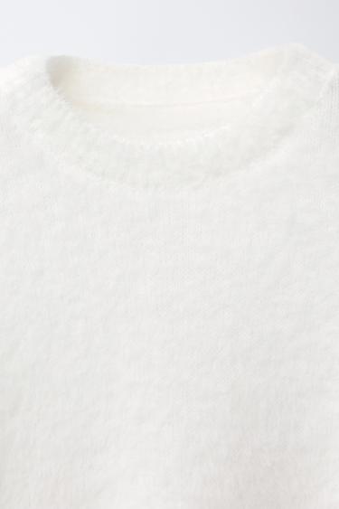 HAIR EFFECT KNIT SWEATER - White by Zara - Image 2