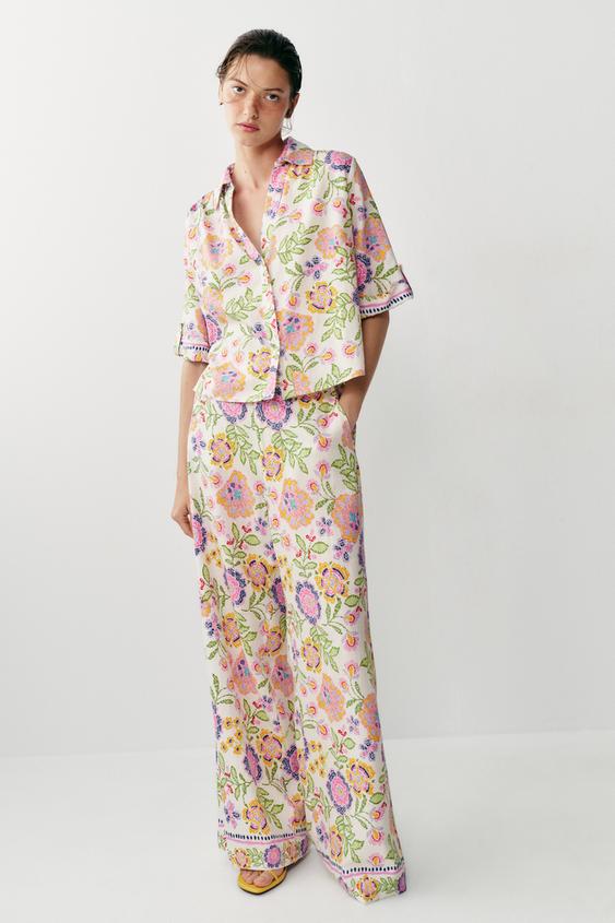 FLORAL PRINT LINEN BLEND SHIRT from Zara - $49.90