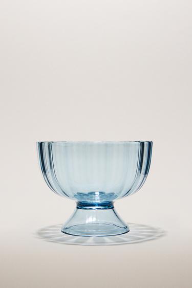 Zaras FÄRGAD GLASSBÄGARE I AKRYL - Blå