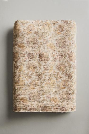 COUVERTURE COTON FLEURS - Vert de Zara - Image 4