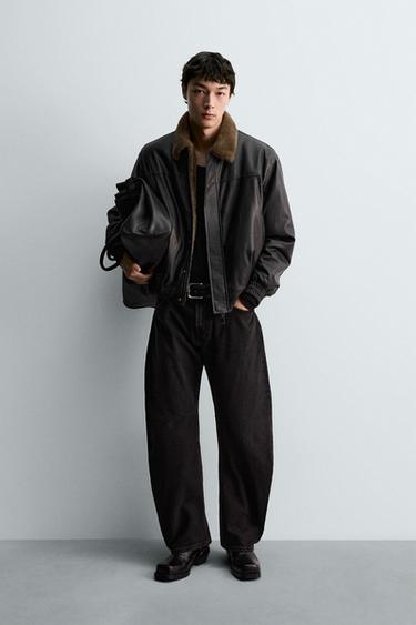 REVERSIBLE FAUX LEATHER JACKET - Black by Zara