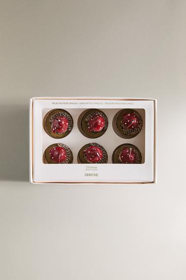 PACK OF CHRISTMAS HEDGEHOG CANDLES (PACK OF 6) - Brown by Zara - Image 3