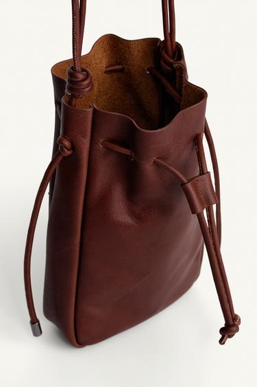 LEATHER CROSSBODY BAG - Brown by Zara - Image 5