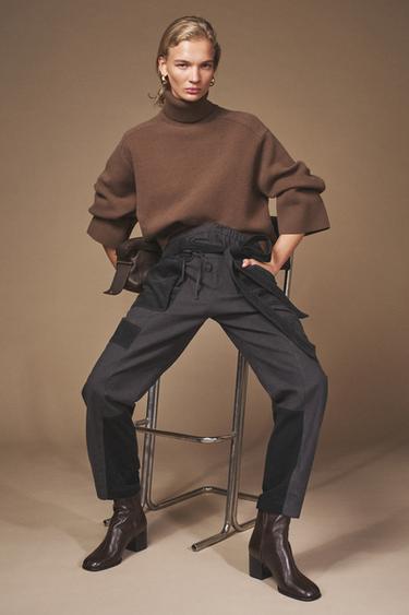 PATCHWORK CARGO TROUSERS - THE ITEM ZARA WOMAN - Anthracite Grey by Zara