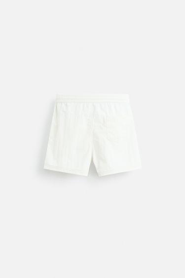 CONTRAST MID-LENGTH SWIMMING TRUNKS - White by Zara - Image 1