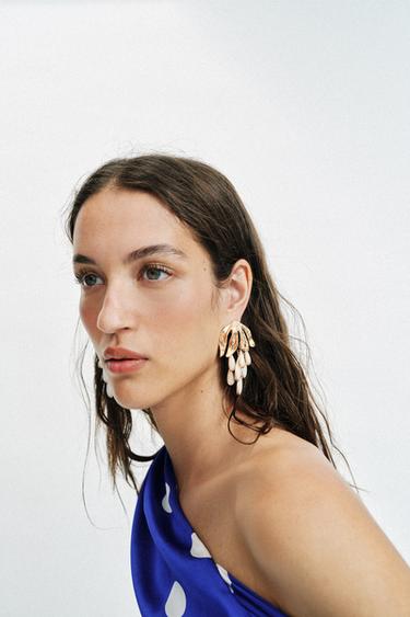 Zara 金屬水滴耳環 - 金黃色 - 圖片 0