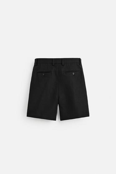 REGULAR FIT LINEN/COTTON BERMUDA SHORTS LIMITED EDITION - Black by Zara - Image 5