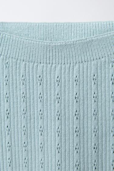 POINTELLE KNIT LEGGINGS - Light turquoise by Zara - Image 2