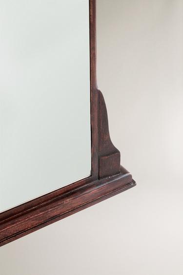 MIRROR WITH WOODEN FRAME - Light beige by Zara - Image 1