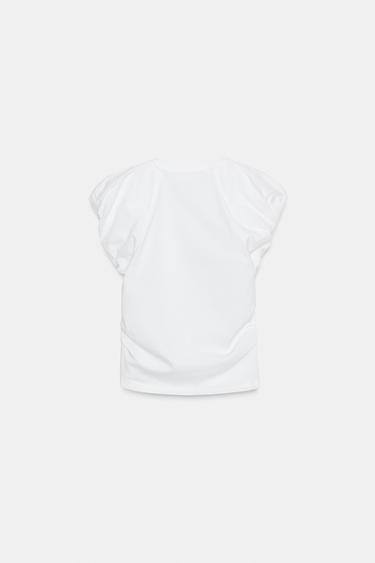 POPLIN T-SHIRT - White by Zara - Image 5