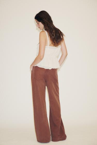 PANTALON FLUIDE CEINTURE - Terracota de Zara - Image 3