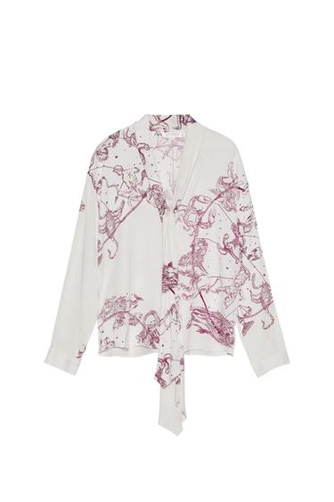 PRINTED SHIRT WITH TIED DETAIL