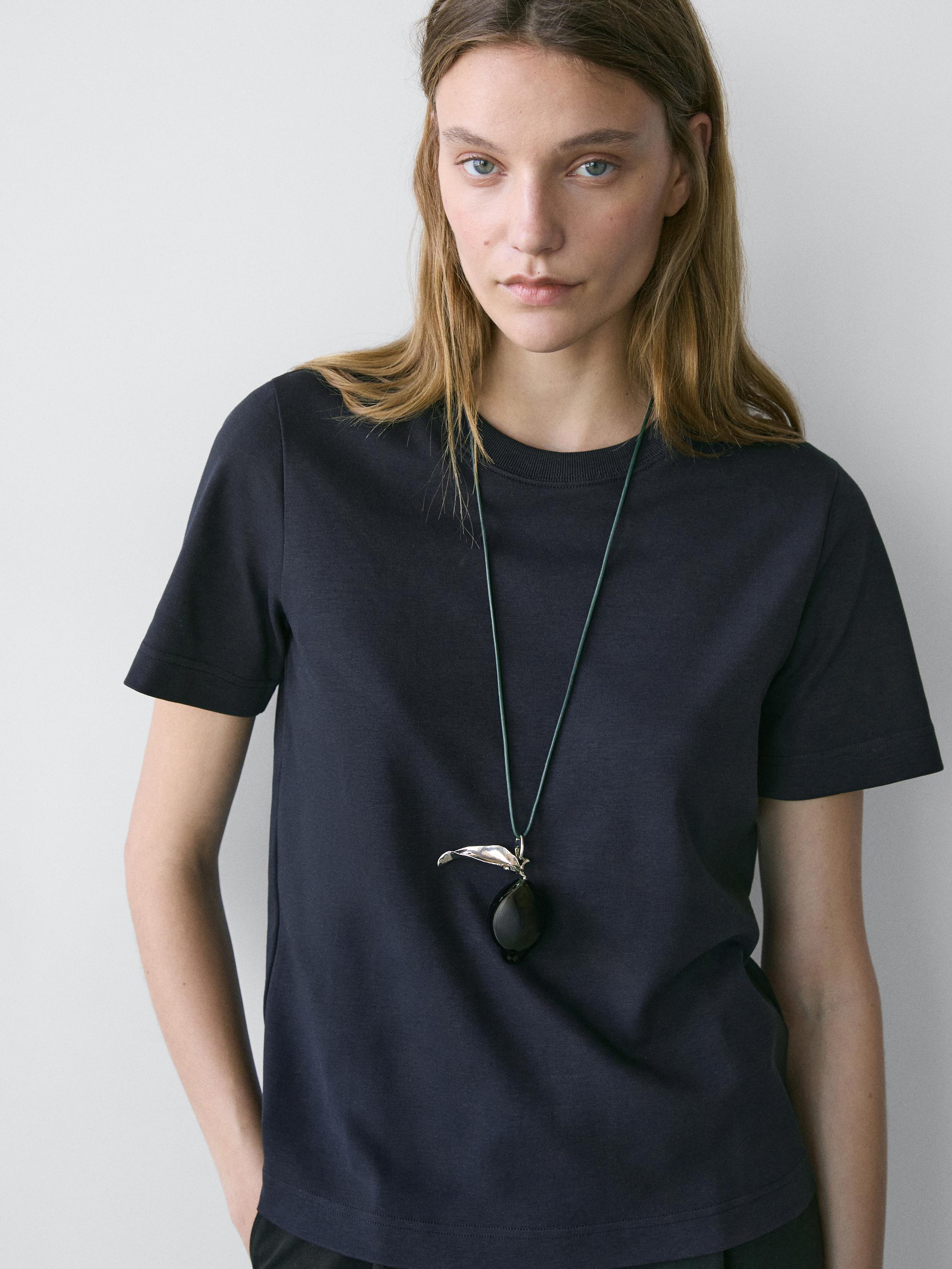 Short sleeve interlock T-shirt — Navy blue