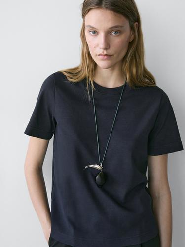 Short sleeve interlock T-shirt — Navy blue 1