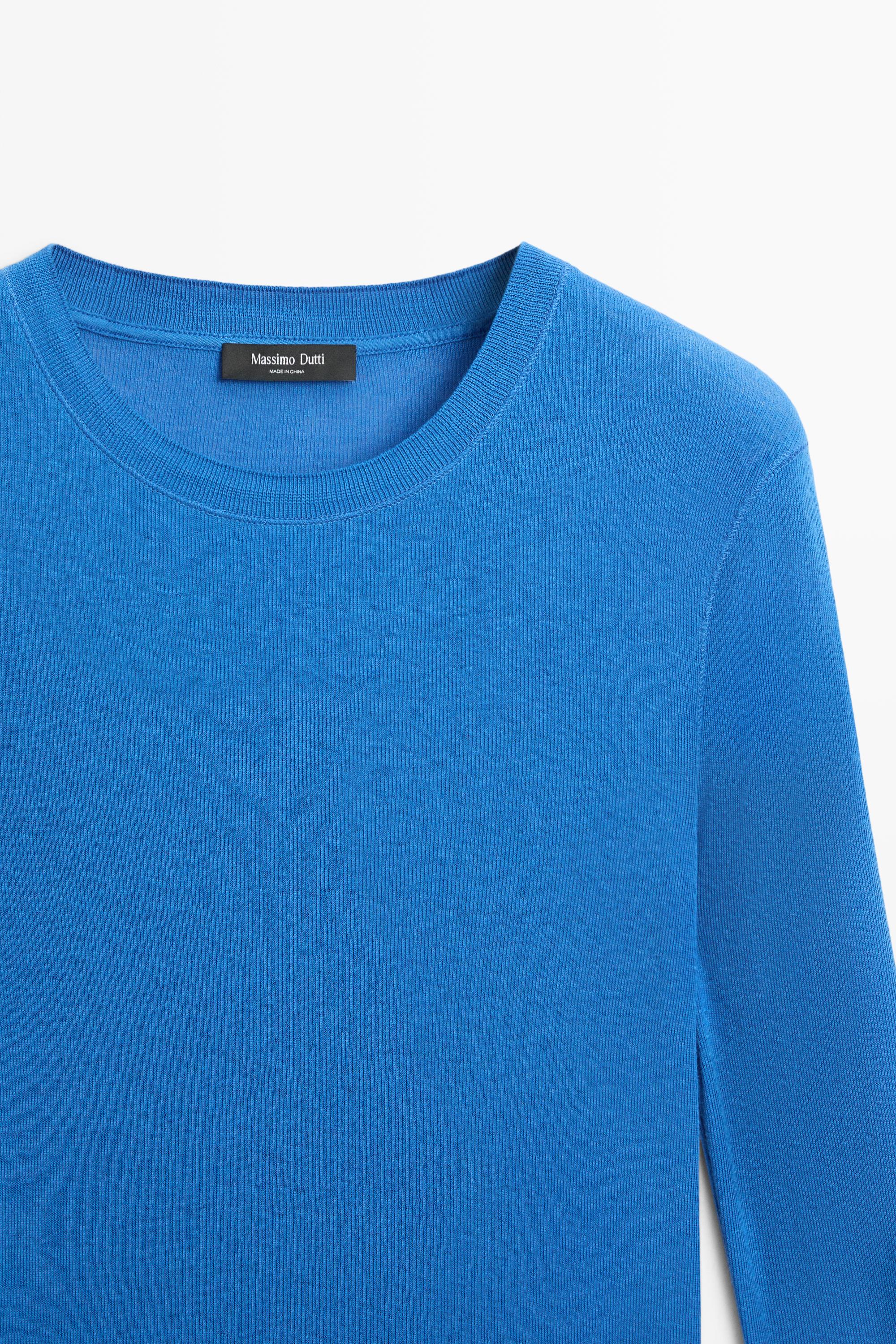 Cotton cashmere blend knit T-shirt