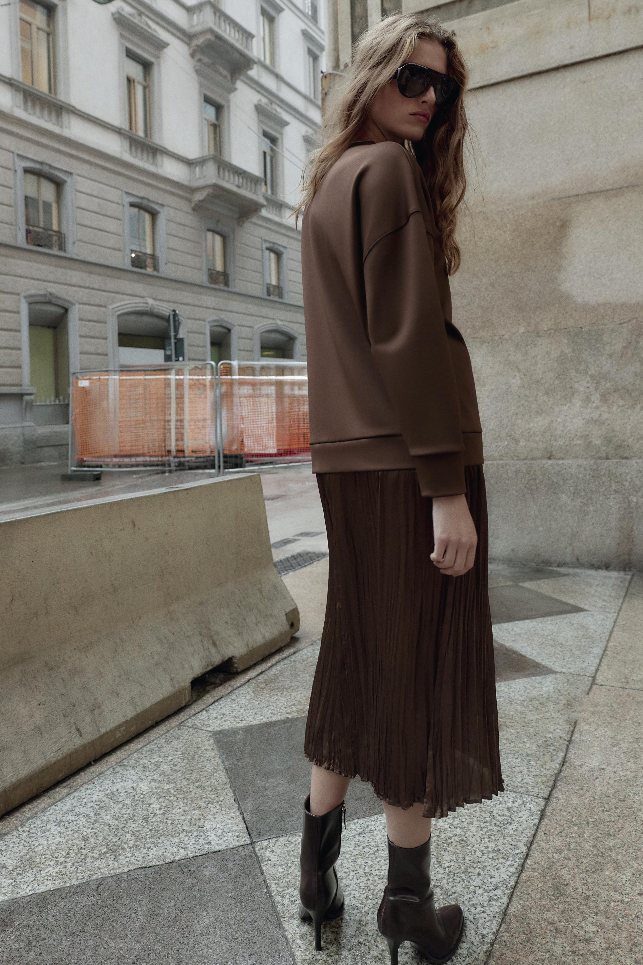 COMBINATION SATIN EFFECT DRESS