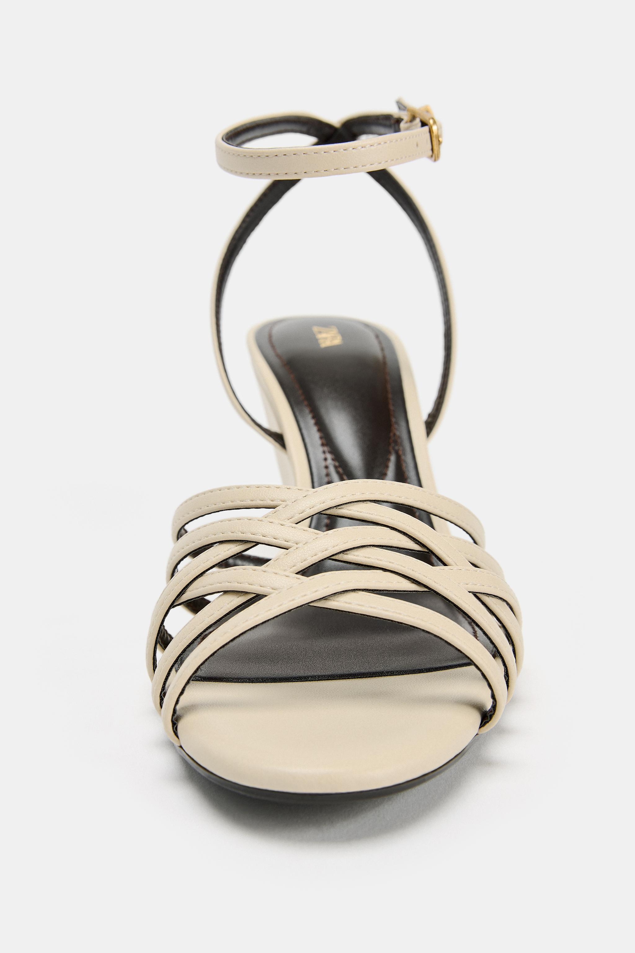 Женские сандалии Zara WEDGE STRAP SANDALS — фото 5