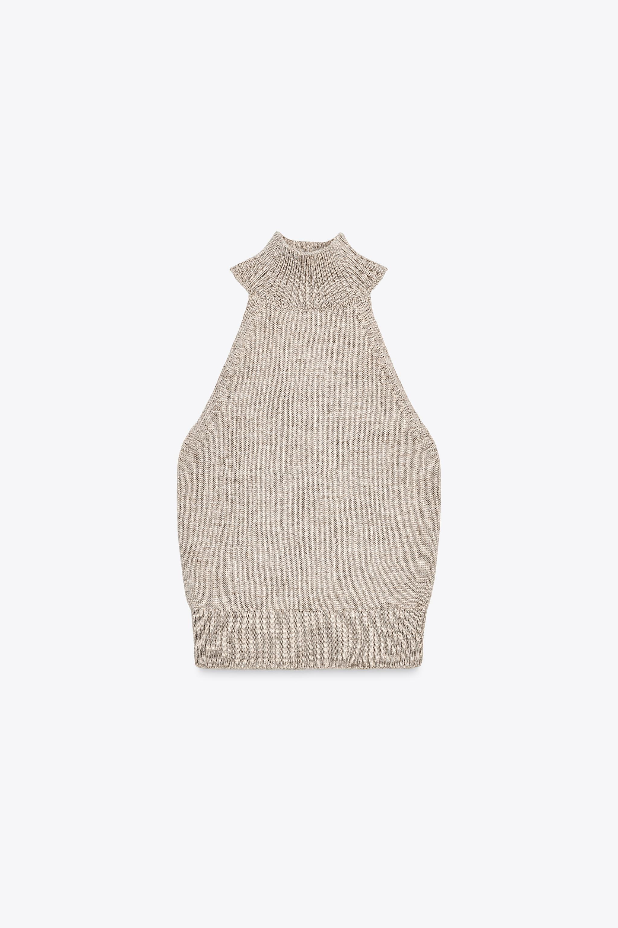 たかえつむ HALTER KNIT TOP - Brown / Taupe | ZARA United States