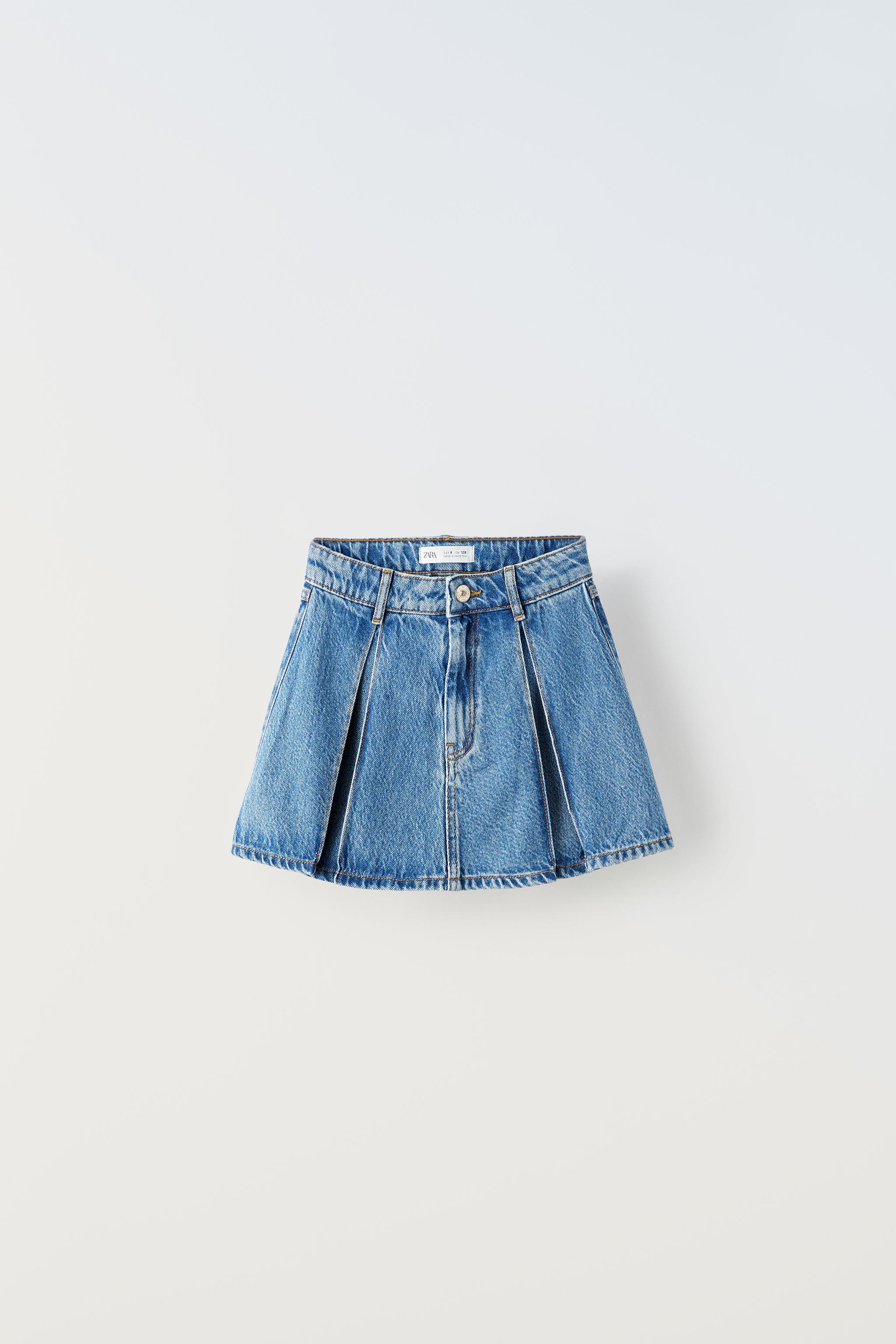 Blue denim shop skirt zara