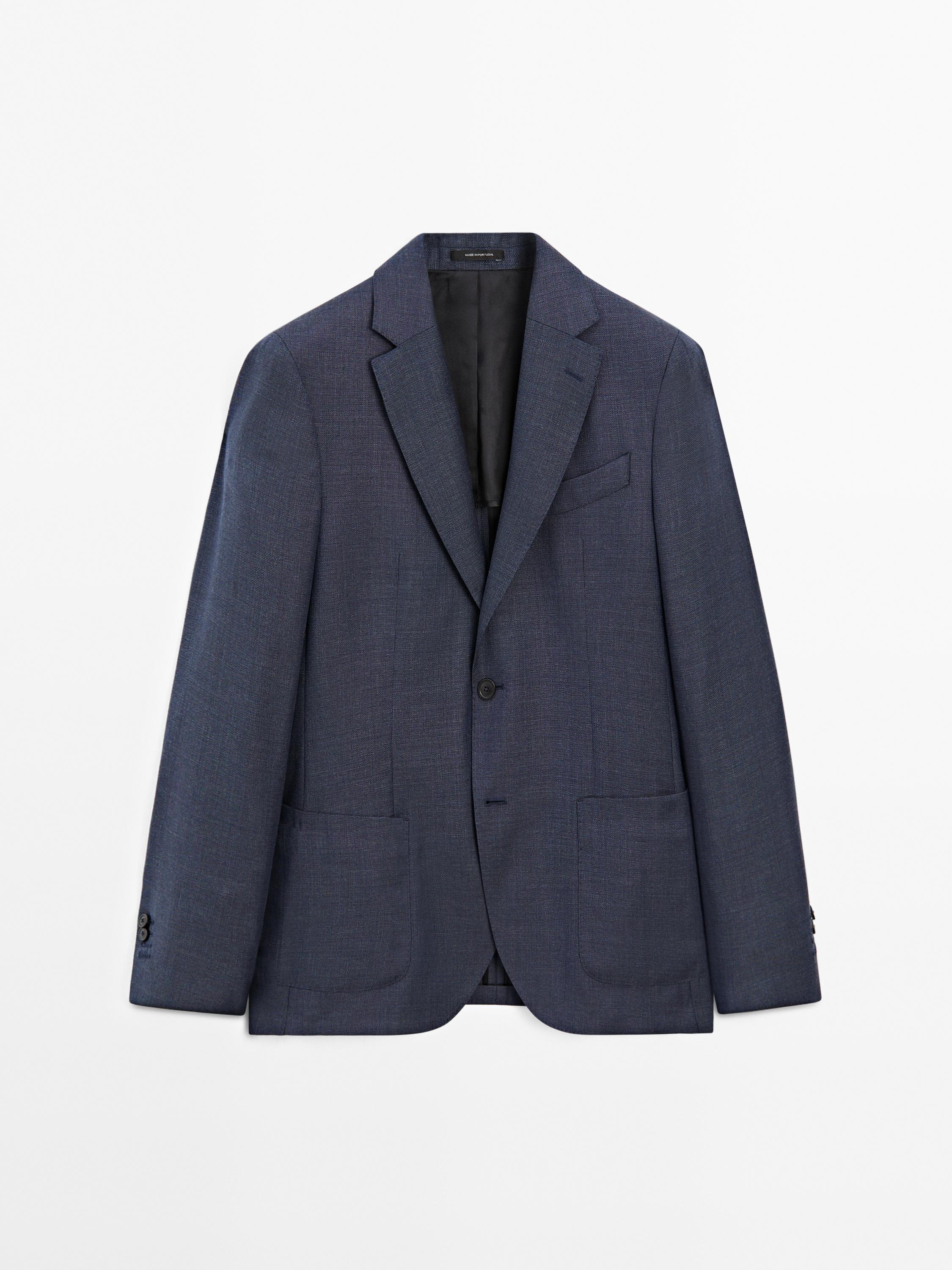 100% wool textured blazer