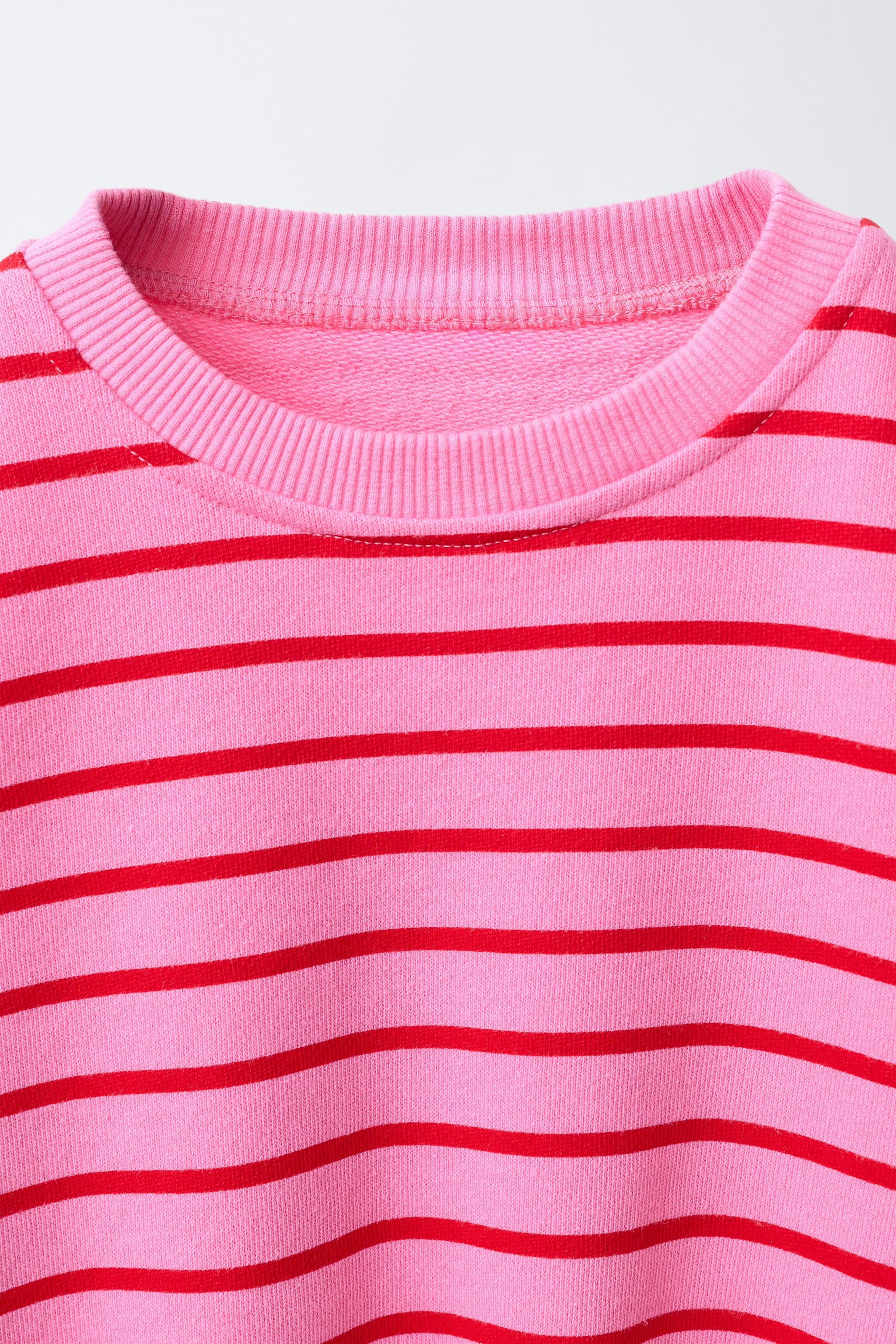 STRIPED HEART SWEATSHIRT