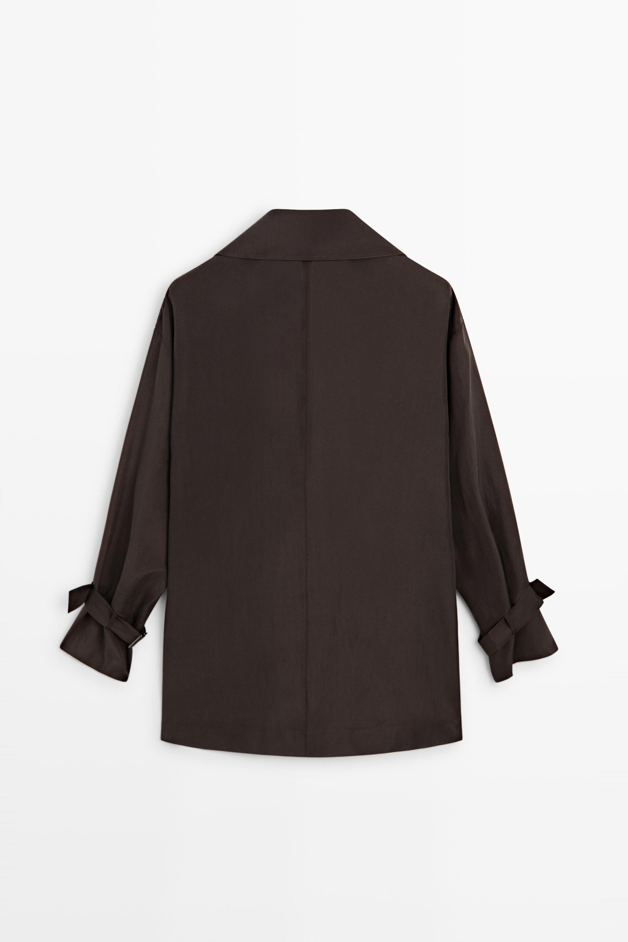 100% Silk Draped Neckline Flowy Shirt